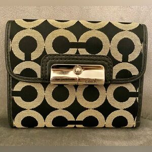 Coach Kristen Black Gold Wallet